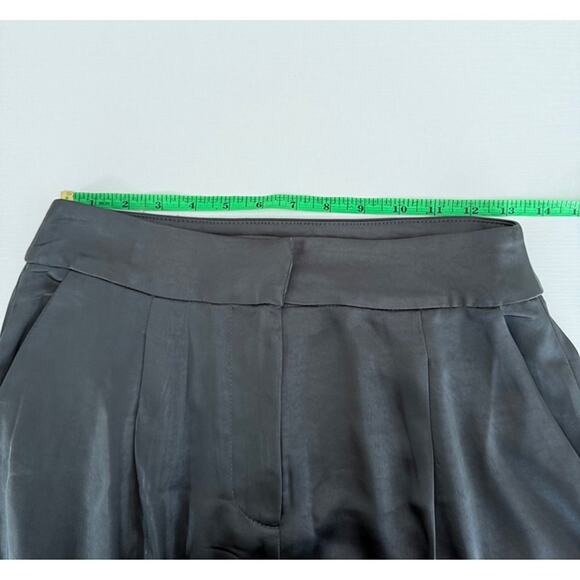 Line and dot Wide-Leg Gray Satin like Dress Pants High Waist & Pleats S - Picture 12 of 12